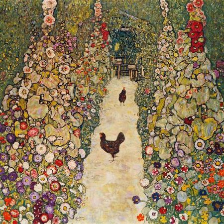 'Garden Path with Chickens, 1916, Burned at Schloss Immendorf in 1945' Giclee Print - Gustav Klimt | Art.com
