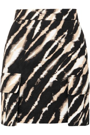 House of Holland | Zebra-print cotton-canvas mini skirt | NET-A-PORTER.COM
