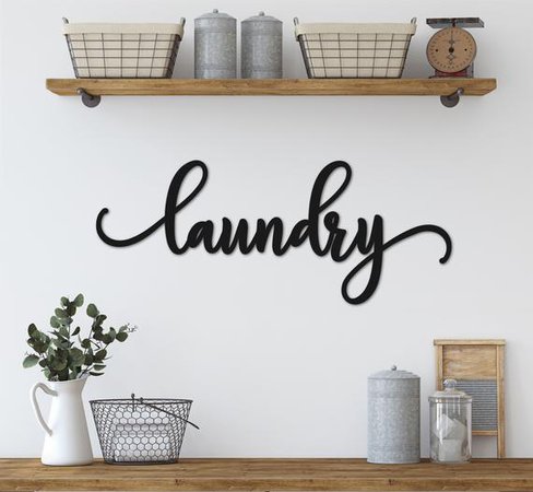 Laundry Sign Wood Words Laundry Room Sign Laundry Wooden | Etsy