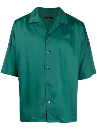 Attachment buttoned-up short-sleeved shirt green AS11242 - Farfetch