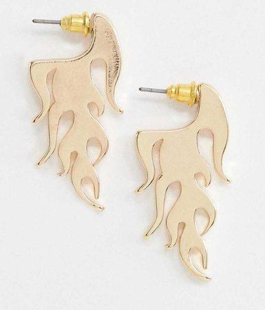 ASOS flame gold earrings