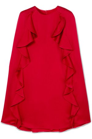 Valentino | Ruffle-trimmed crepe mini dress | NET-A-PORTER.COM