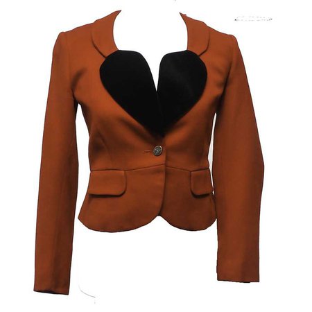 Vivienne Westwood Black Heart Shape Lapel Red Wool Jacket : EBTH