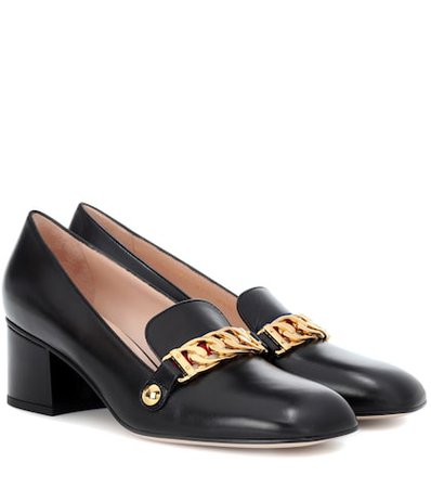 Sylvie mid-height leather pumps