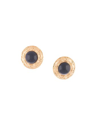 Shop gold & black Chanel Pre-Owned 1994 clip-on earrings with Express Delivery - Farfetch