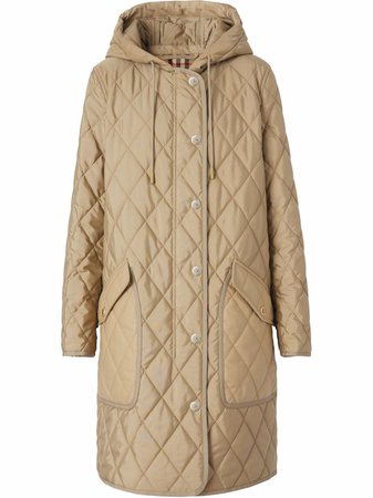 Burberry diamond-quilted hooded coat - FARFETCH
