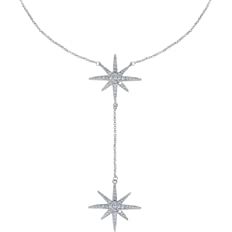 Amazon.com: Savlano 14K Yellow Gold Plated Cubic Zirconia Round Cut Starburst 18 Inches Pendant Chain Necklace For Women & Girls : Clothing, Shoes & Jewelry