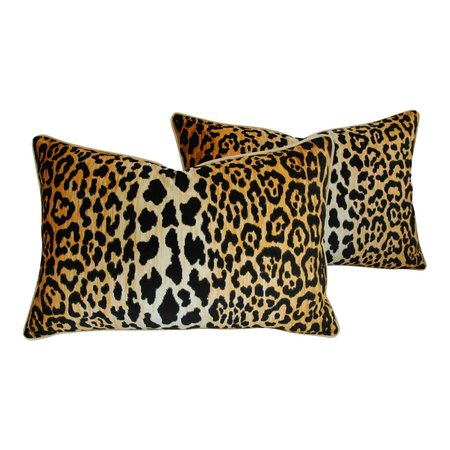 Hollywood Glam Leopard Spot Safari Velvety Pillows - A Pair | Chairish