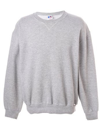 Unisex Russell Athletic Russell Athletic Plain Sweatshirt Grey, L | Beyond Retro - E00506143