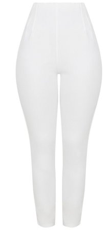 high waist white pants PLT