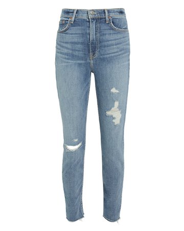 Kendall Distressed Light Blue Skinny Jeans