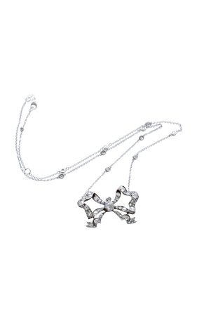 Victorian 18k Gold Diamond Bow Necklace By Toni + Chloë Goutal | Moda Operandi