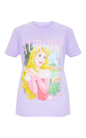 Purple Disney Princess Aurora Printed T Shirt | PrettyLittleThing USA
