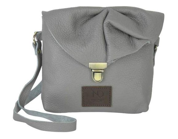 N'damus London Emily Rose Mini Grey Leather Crossbody Bag