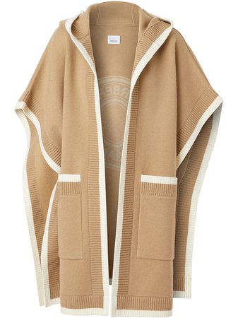 Shop Burberry logo jacquard-woven cape with Express Delivery - FARFETCH
