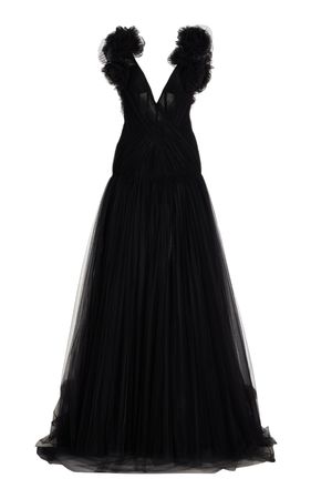 Rosette-Embellished Tulle Ball Gown By Carolina Herrera | Moda Operandi