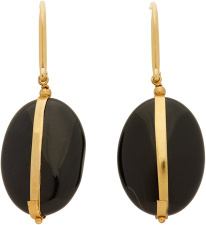 Isabel Marant, Gold & Black Stone Earrings
