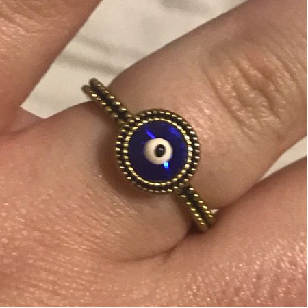 gold evil eye ring