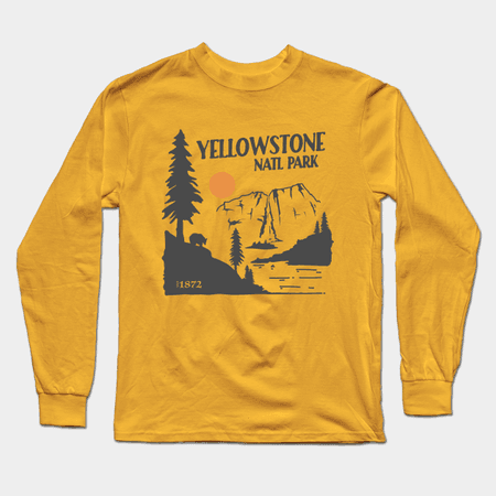 Yellowstone National Park Apparel - Yellowstone National Park Retro Design - Long Sleeve T-Shirt | TeePublic