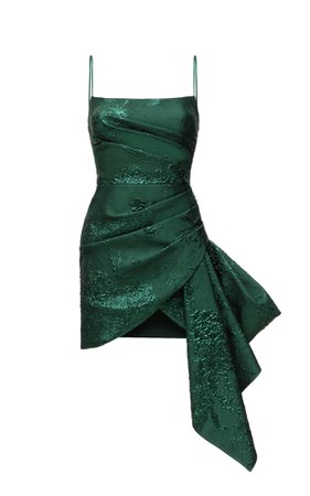 Asymmetric Draped Jacquard Mini Dress By Rasario | Moda Operandi