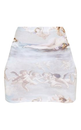 Grey Renaissance Printed Mini Skirt | Skirts | PrettyLittleThing USA