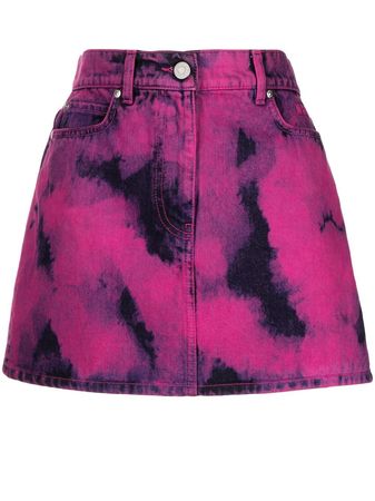 MSGM tie-dye Mini Denim Skirt - Farfetch