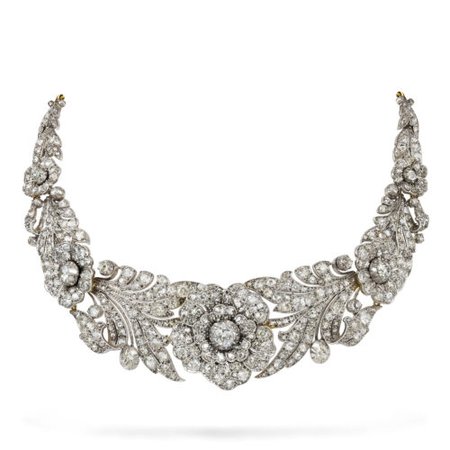 An Edwardian diamond set tiara/necklace - Antique & Period Jewellery, Tiaras at Bentley & Skinner jewellery shop in London.