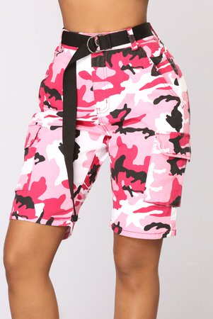 Pink camo shorts