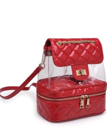 Red Cushions Gold Backpack