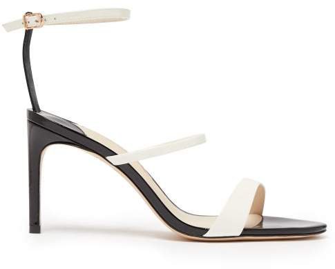 Rosalind Two Tone Patent Leather Sandals - Womens - Black White