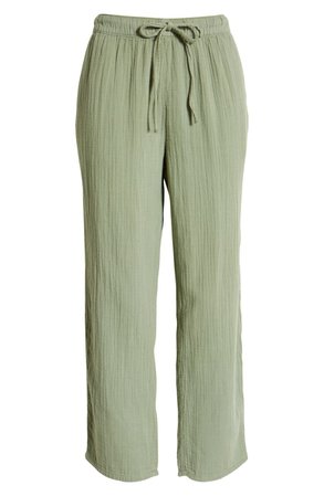 Caslon® Textured Cotton Pull-On Pants | Nordstrom