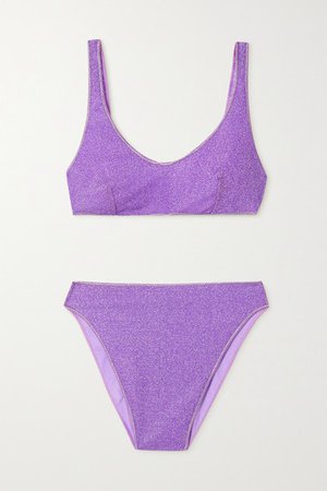 Lumiere 90s Stretch-lurex Bikini - Lilac