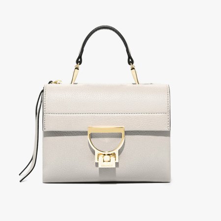Coccinelle Arlettis Leather 'D' Buckle Bag in Cream - Berties Clothing