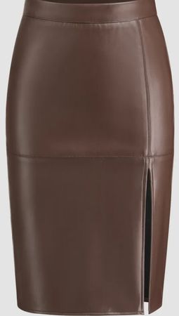 Cider brown leather skirt