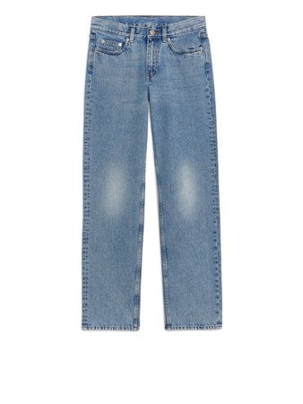 Straight Vintage Indigo Jeans - Mid Blue - Jeans - ARKET DK