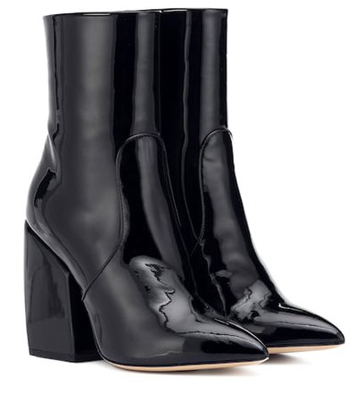 Solar patent leather ankle boots