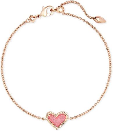 Amazon.com: Kendra Scott Ari Heart Link Chain Bracelet for Women, Fashion Jewelry, 14k Rose Gold-Plated, Pink Drusy: Clothing, Shoes & Jewelry