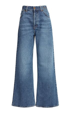 Stromboli Cotton-Linen High-Rise Cropped Wide-Leg Jeans By Chloé | Moda Operandi