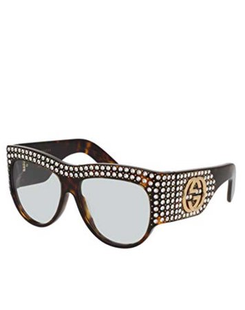Oversize acetate sunglasses with crystals brown