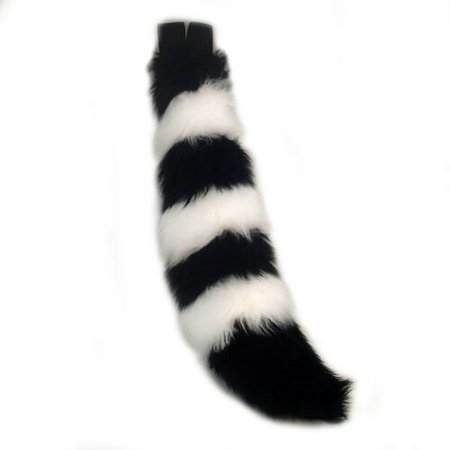 PAWSTAR Plush FOX Tail - Fur Furry Costume Raccoon White Lemur Black [WHBK]3543 | eBay