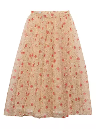Shop Prada Printed Nylonette Midi Skirt | Saks Fifth Avenue