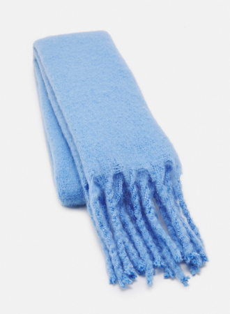 light blue scarf