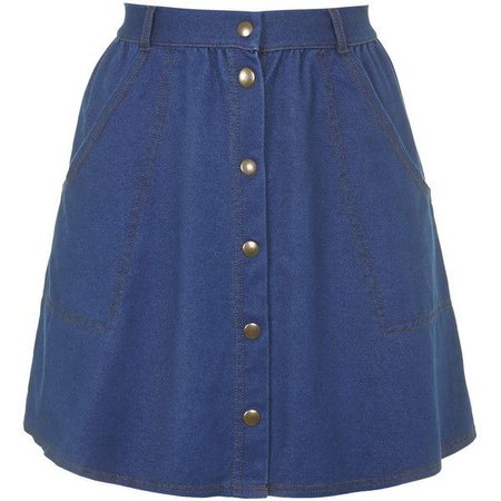 TOPSHOP '70s Wash Button Front Skirt