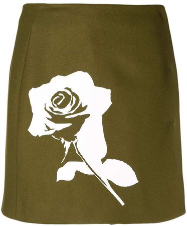 printed rose short skirt