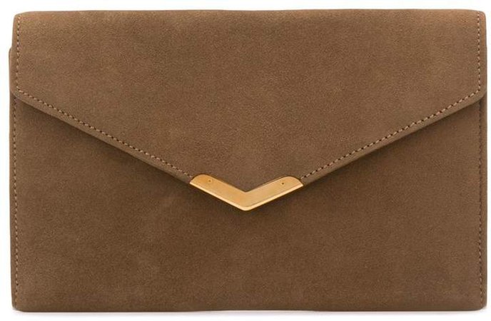 Pre Owned envelope-shape suede clutch