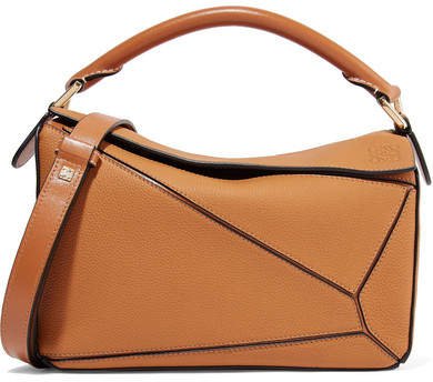 Puzzle Small Textured-leather Shoulder Bag - Tan