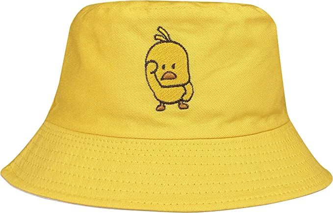QOOEQPQY Unisex Duck Embroidered Bucket Hat Fashion Reversible Fisherman Cap (Pink-Yellow) : Amazon.ca: Clothing, Shoes & Accessories