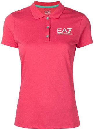 Ea7 logo print polo shirt
