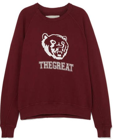 The College Printed Cotton Sweatshirt - Red