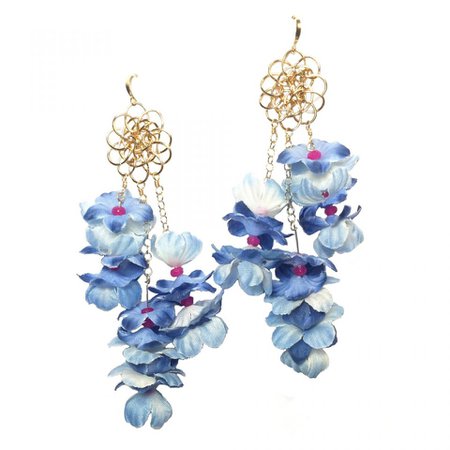Blue Floral Earrings – CassandraCollections